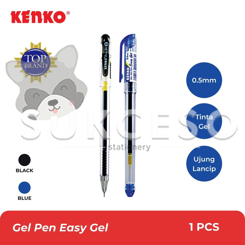 

KENKO Easy Gel Pen 0.5 mm - Pulpen Pena Jel SATUAN Murah