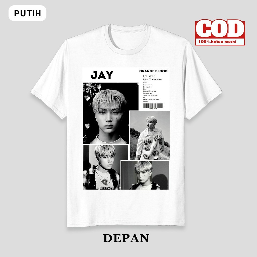 COD Dikirim dalam 24 jamMIEMIE. Baju Kaos Tshirt En Initial JAY  Jake Sunoo Heeseung Sunghoon Niki J