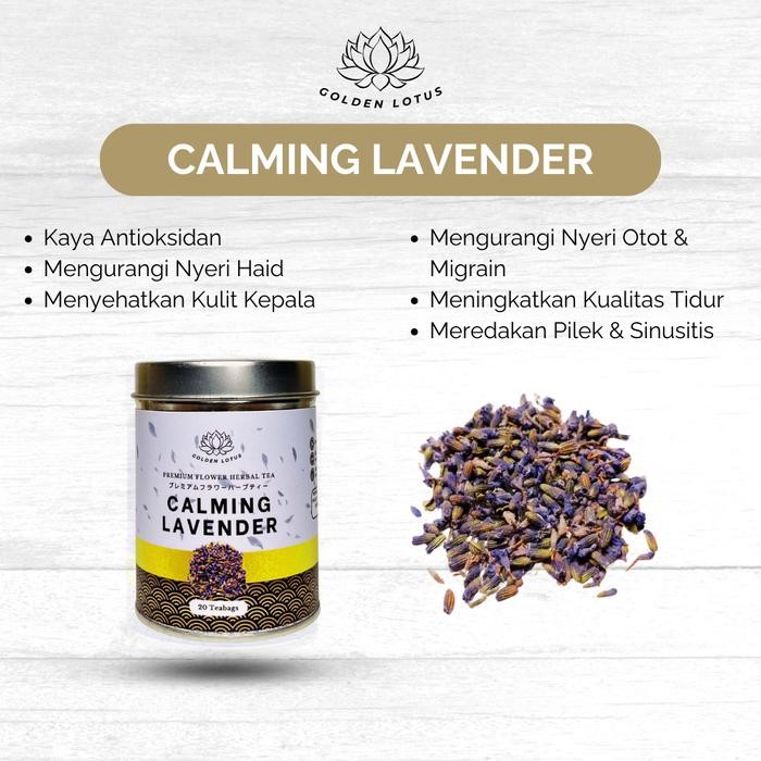 

PROMO! GOLDEN LOTUS Teh Bunga Merelaksasi Tubuh dan Stress LAVENDER Organic Premium Flower Tea Import - Piramid TeaBags, 10 pcs