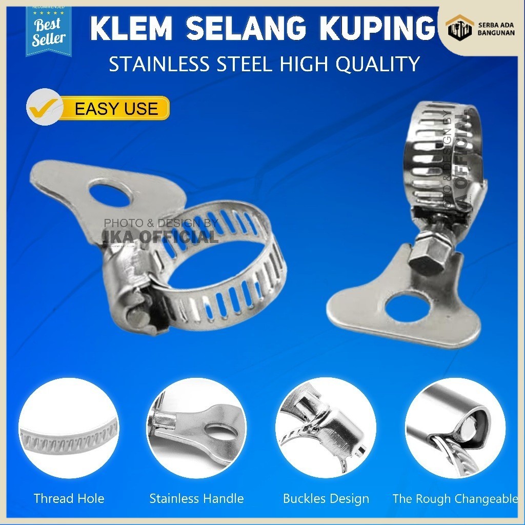 SAB Klem Selang KUPING PUTAR BESI / Pengunci Selang Kran Putar 1/2" 5/8" 3/4" 1/2" - 3/4" - 5/8" - 7