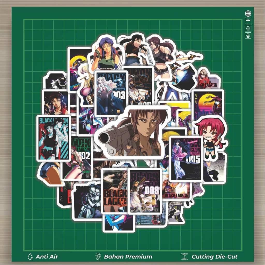 

HOT 50 PCS STIKER Stiker Anime Series Black Lagoon Karakter Mix Stiker Fashion Cars Decal Dingin Kartu Album Custom Vinyl Anti Air- Sticker Aesthetic Buku Journal Koper Casing HP Tablet Laptop Helm Motor Botol Minum