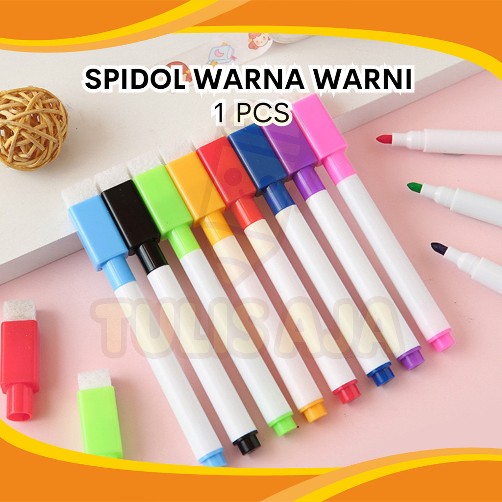 

SPIDOL PAPAN TULIS MINI DENGAN PENGHAPUS WIPE AND CLEAN TINTA SESUAI WARNA