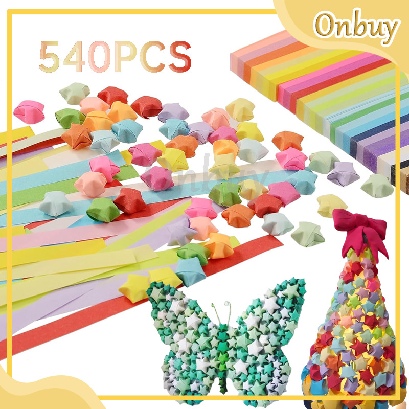 

540pcs Kertas Origami Bintang Diy Berwarna Star Paper Craft Handmade
