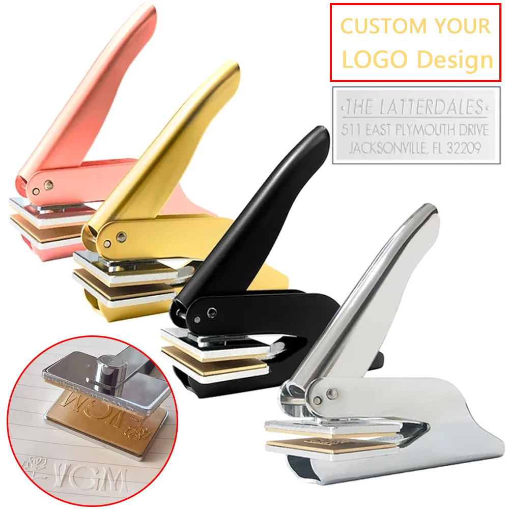 

Rectangle LOGO Design Stamp From the Library of Square Embosser/Custom Book Embosser Stamp Personalized Monogram Wedding Stamp