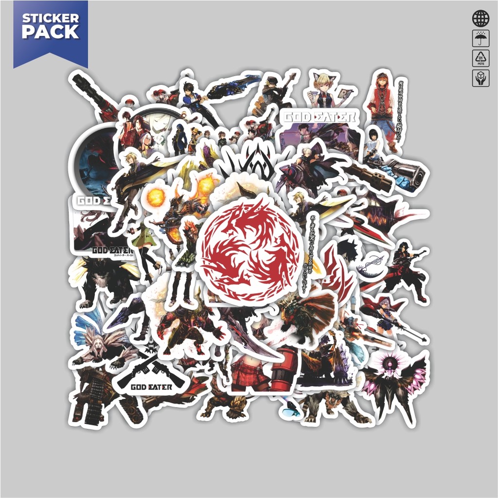 

[100PCS]Stiker Pack Stiker Game Series God Eater Karakter Mix 1 Aesthetic Vinyl Anti Air Dekorasi Sticker Laptop Buku Journal Koper Helm Casing HP Gitar Helm Skateboard