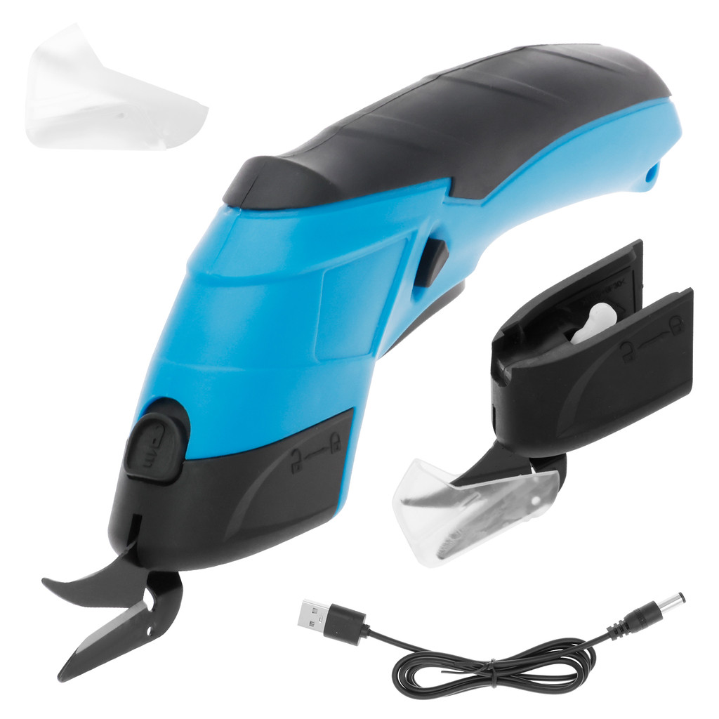 

USB Electric Scissors Cordless Handheld Electric Scissors for Cutting Fabrics Carpets Soft Leather Cardboard