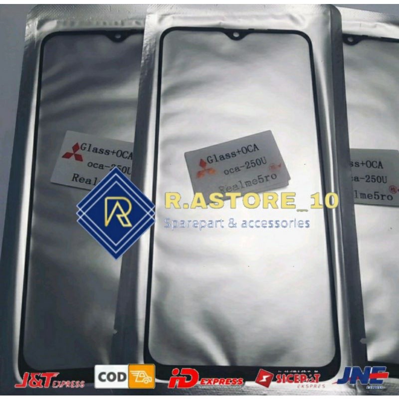 Kaca Lcd + Lem Oca Realme 5 Pro RMX1971 | Realme Q | REALME 3 PRO Kaca Depan Kaca Touchscreen Glass 