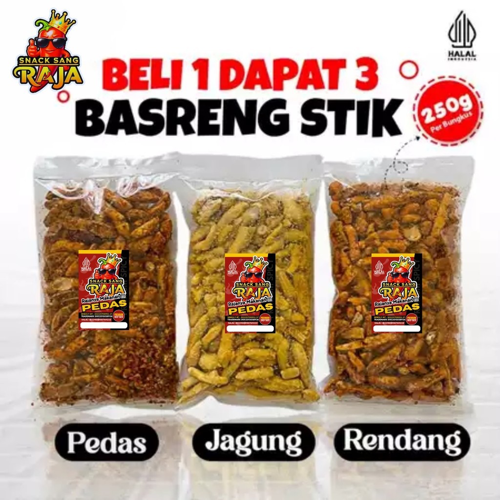 

Snack Sang RAJA - Basreng Beli 1 Dapat 3 Varian Berbeda Bundling 750gr