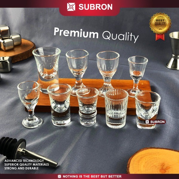 SUBRON Gelas Sloki Kaca Kecil One Shot Glass Minum Cantik Lucu