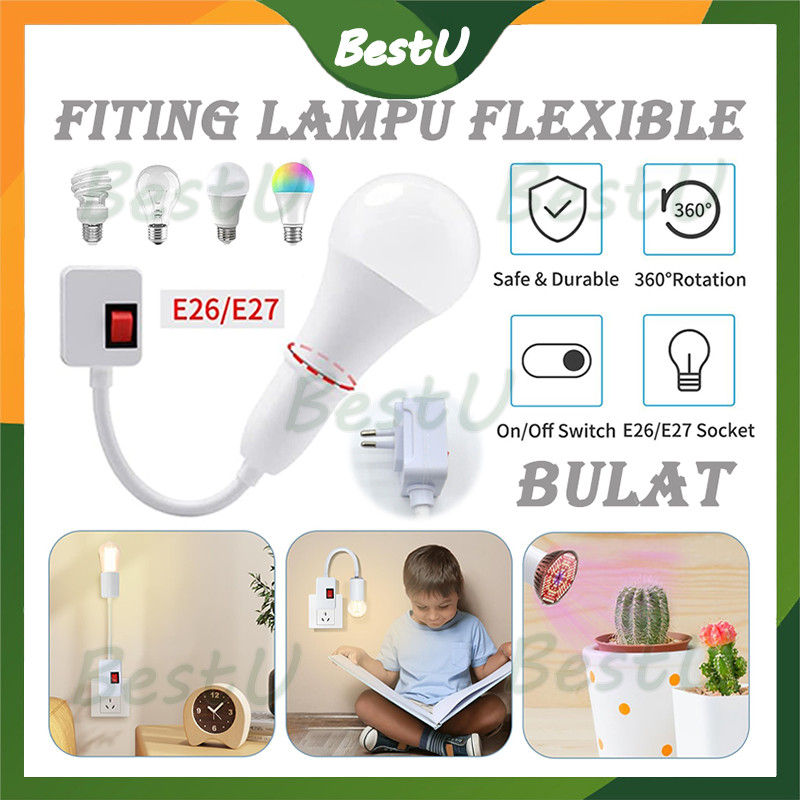Fiting Lampu Tidur Lampu Belajar/Fiting Lampu Flexible /Fitting Lampu Flexible/Fitting lampu E27 kab