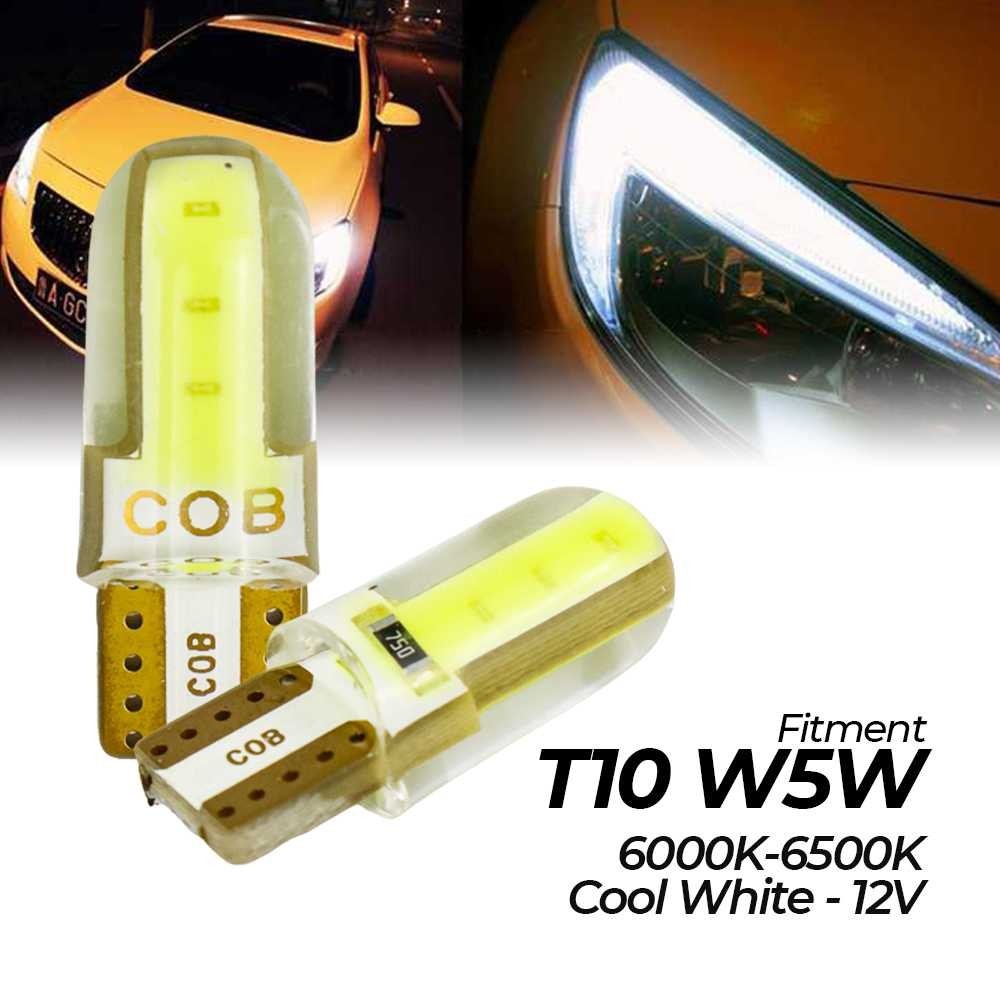 T10 W5W 2 COB LED Car Headlights Cool White 12V 2 PCS | Lampu Depan Mobil Headlight LED T10 W5W 2 CO