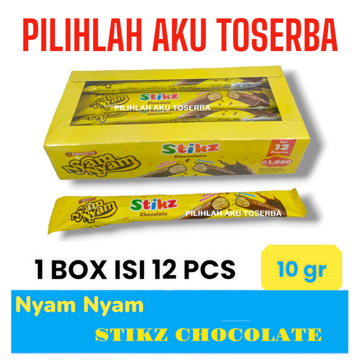 

Arnott's Nyam Nyam Biskuit STIKZ Chocolate - ( HARGA 1 BOX )