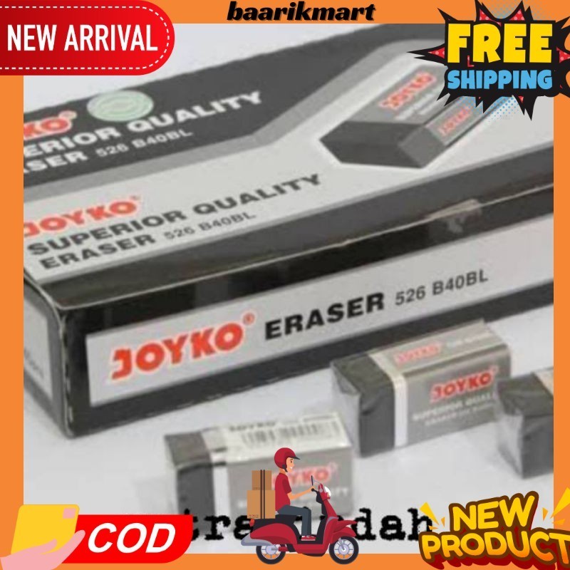 

[BRM] Grosir 1 pak isi 40 pcs Penghapus joyko kecil hitam