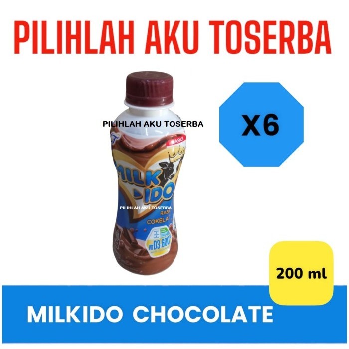 

MILKIDO Susu UHT Rasa COKELAT 200 ml - (HARGA 6 BOTOL)
