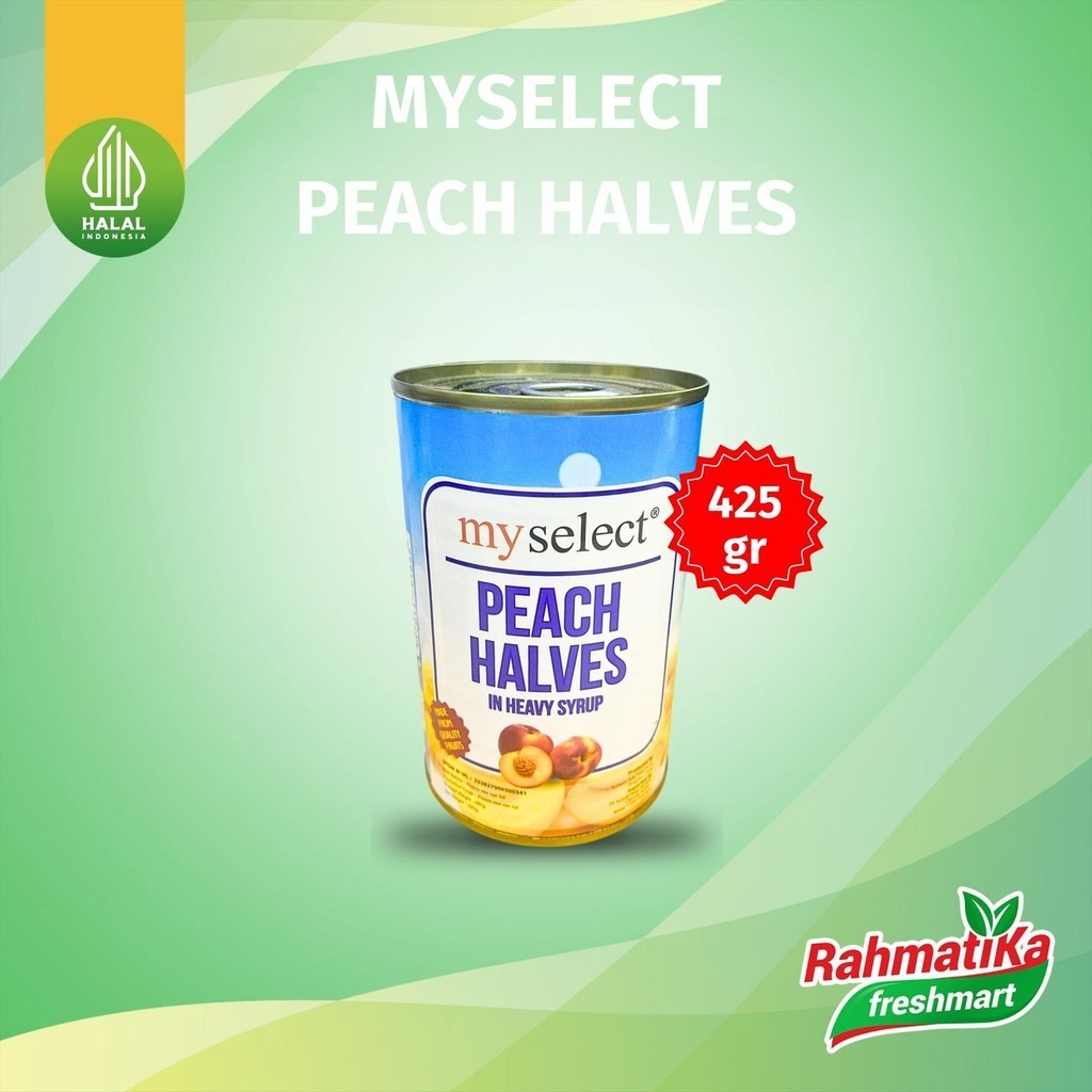 

My Select Peach Halves / Buah Persik Kaleng 425 gram