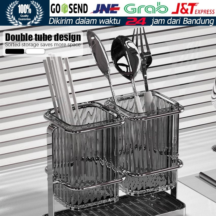 Tempat Sendok Garpu Stainless / Holder Spoon Fork / Tempat Penyimpanan Sendok Dan Garpu Serbaguna