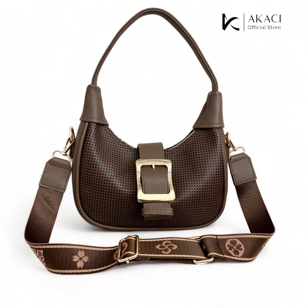 Akaci - RATU Tas tangan wanita 09-8294 Bahan pvc tartan 2 ruang TERBARU Handbag bisa selempang hango