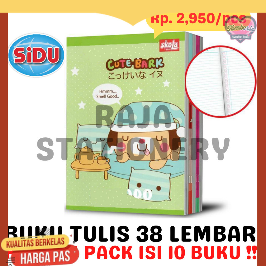 

BUKU TULIS 38 LEMBAR GARIS A5 SKOLA BY SiDU NOTEBOOK SKOLA BY SINAR DUNIA BUKU TULIS ANAK SEKOLAH PACK [10PCS]