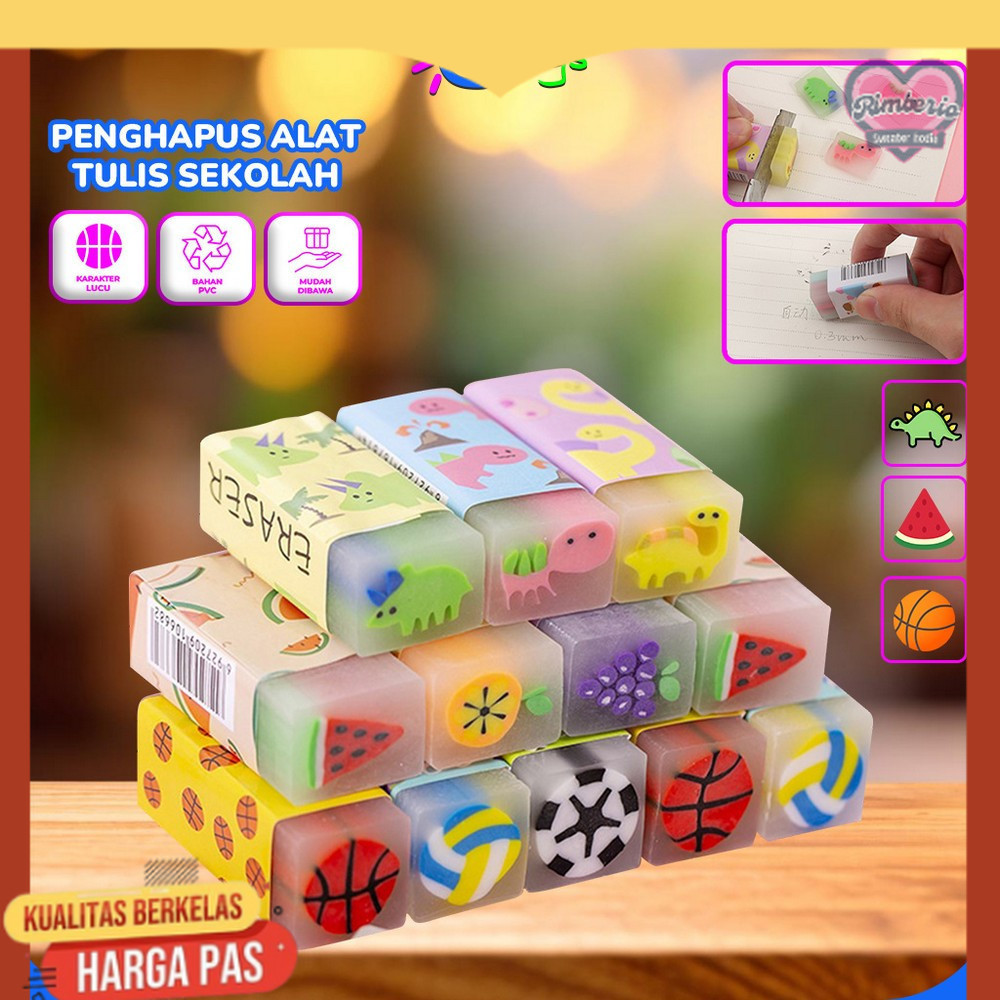 

CR-A74 Penghapus Pensil Karakter Motif Kartun Eraser Pencil Warna Warni Lucu / Alat Tulis Penghapus Karet Perlengkapan Sekolah Anak