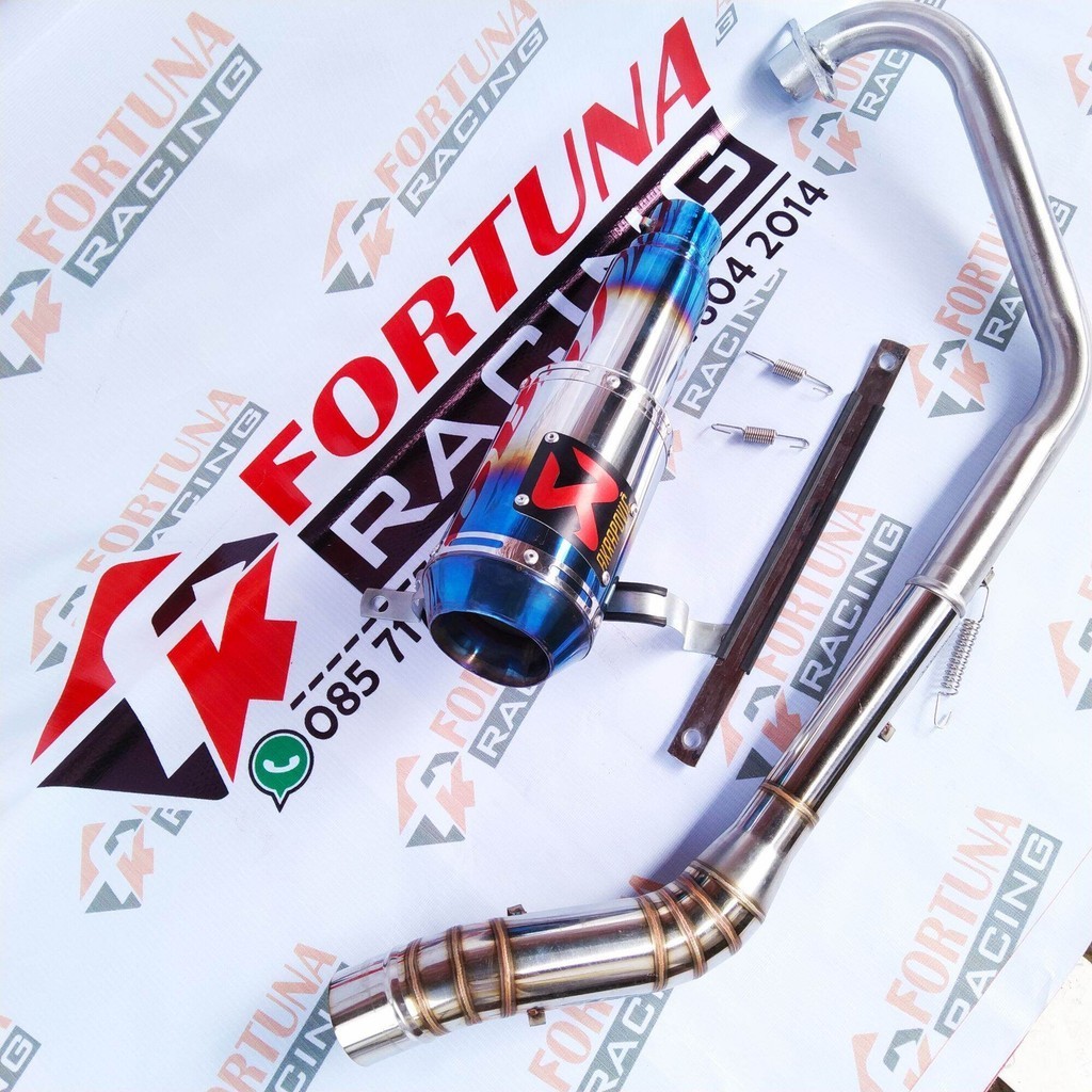 Knalpot racing Akrapovic GP M1 blue Vixion R15 GSX satria fu MX king Jupiter MX 135