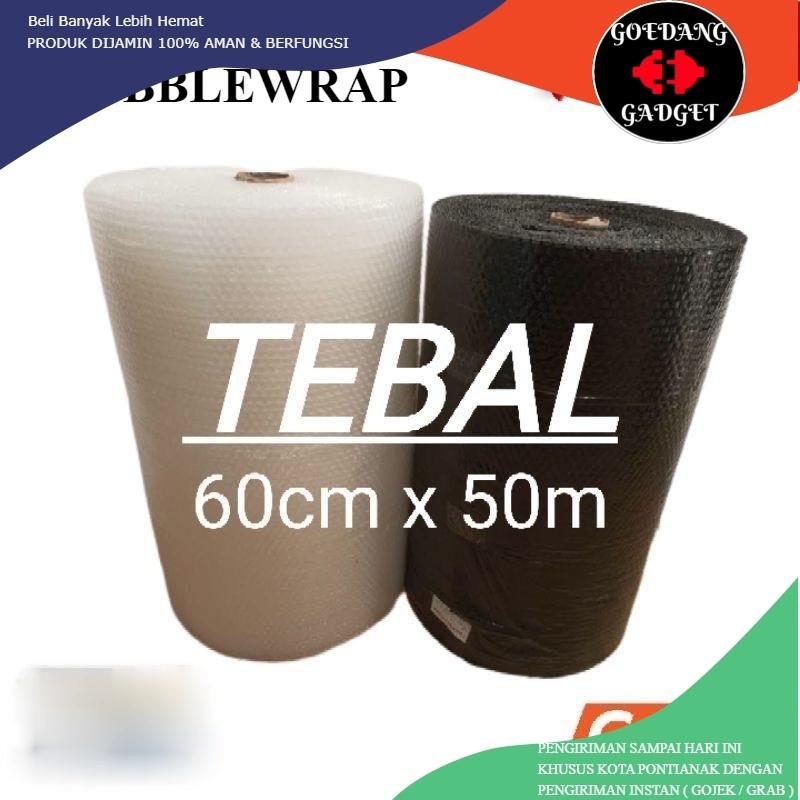 

PAKET 50M X 60CM BUBBLEWRAP HITAM 60CM X 50M BUBBLE WRAP PLASTIK PACKING 50 METER X 60 CENTIMETER BUBBLEWRAP PREMIUM TEBAL PAKING PAKET PEKING BABEL