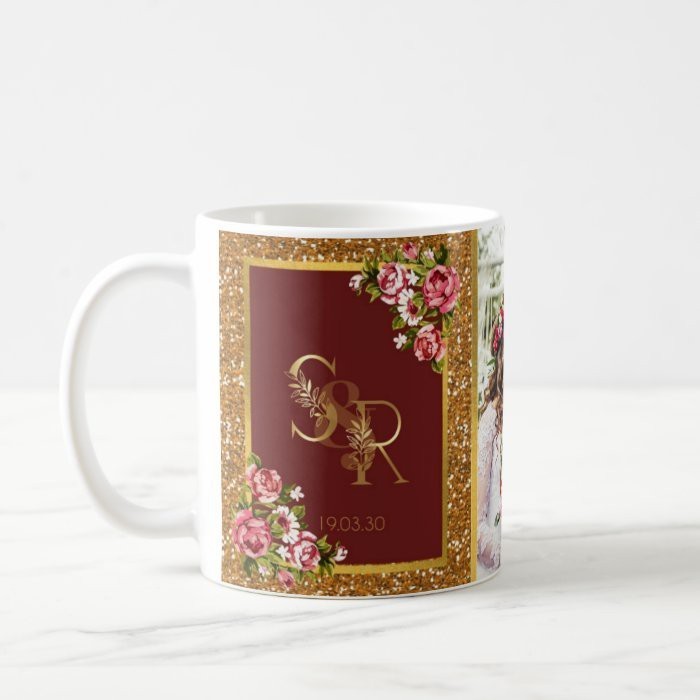 Cangkir Wedding, Mug Wedding, Hadiah Wedding Custom Foto dan Nama Keko