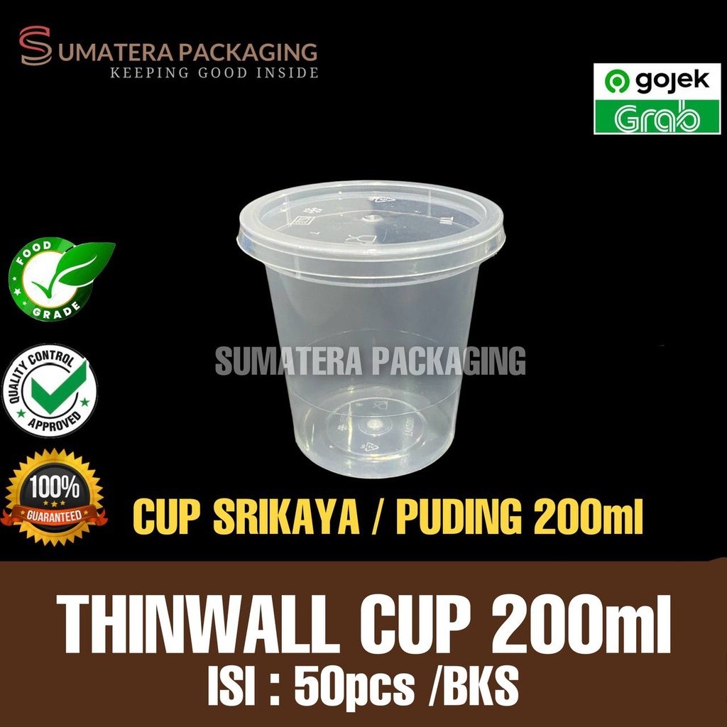 Thinwall cup 200ml srikaya selai coklat saus puding tw200
