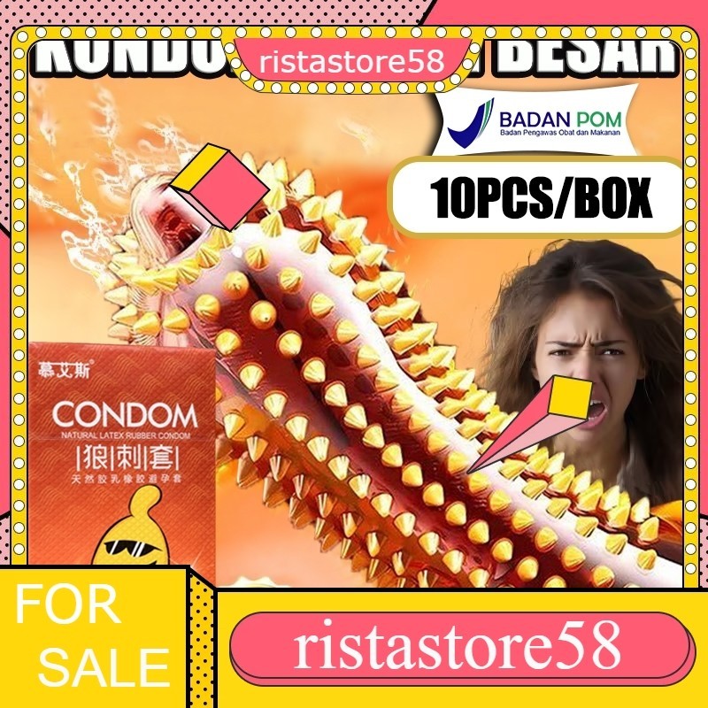 Kondom bergrigi Kondom sutra bergerigi Kondom grigi Alat kontrasepsi 10pc/Box kondom pria sambung ri