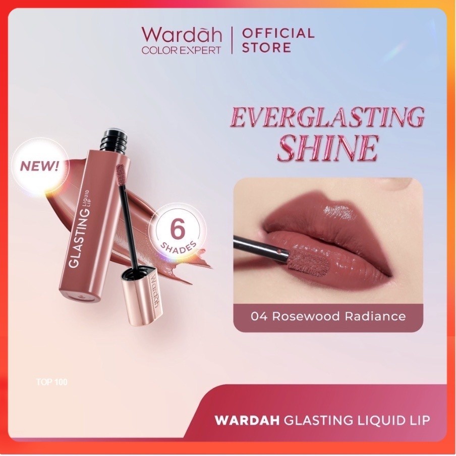 [MDP] WARDAH LIQUID LIP GLASTING INDONESIA / LIP GLASTING 3.5G / EVERGLASTING SHINE / HI PIGMENTED G