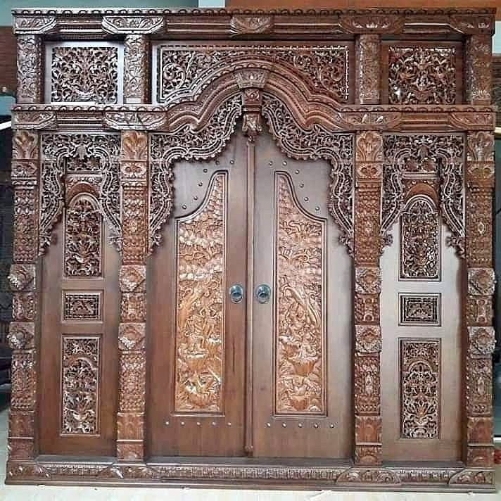 Pintu Gebyok Jepara Kayu Jati Ukiran Relief