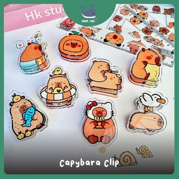 

MAMA SING Capybara Series - Klip Kertas Akrilik Capybara Alat Tulis Bentuk Hewan Lucu Imut