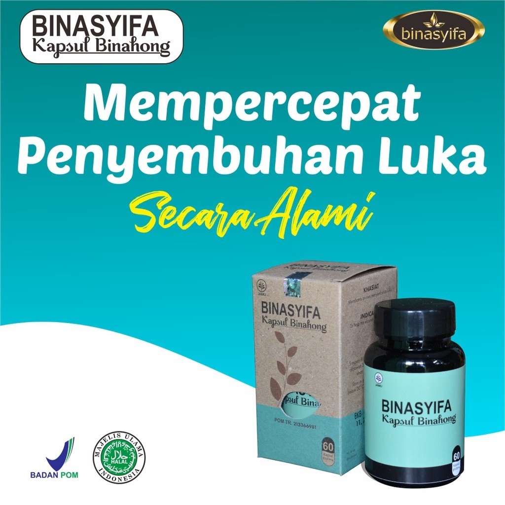 

KAPSUL BINAHONG Penyembuh Luka Pasca Operasi dan Luka Bakar Herbal Alami Binasyifa Menghilangkan Bekas Luka