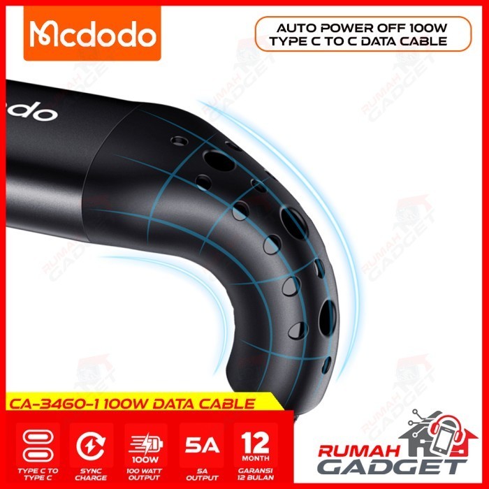 Ay00 MCDODO - CA-3460 / CA-3461 - Fast Charging Cable - 100W Type C to Type C - 100W Auto Power Off