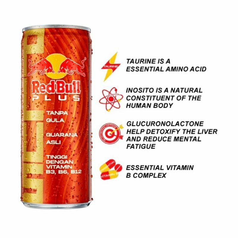 

RedBull Plus. Zero Sugar Energy Drink 250ml. Minuman Energi Original Thailand