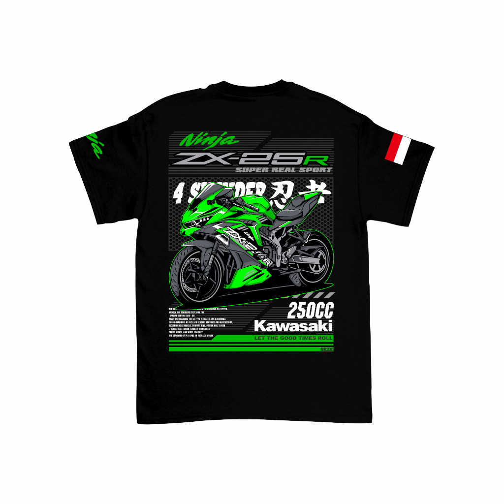 SAKAZUKI Kaos Baju Anak Motor NINJA ZX-25R T shirt Otomotif