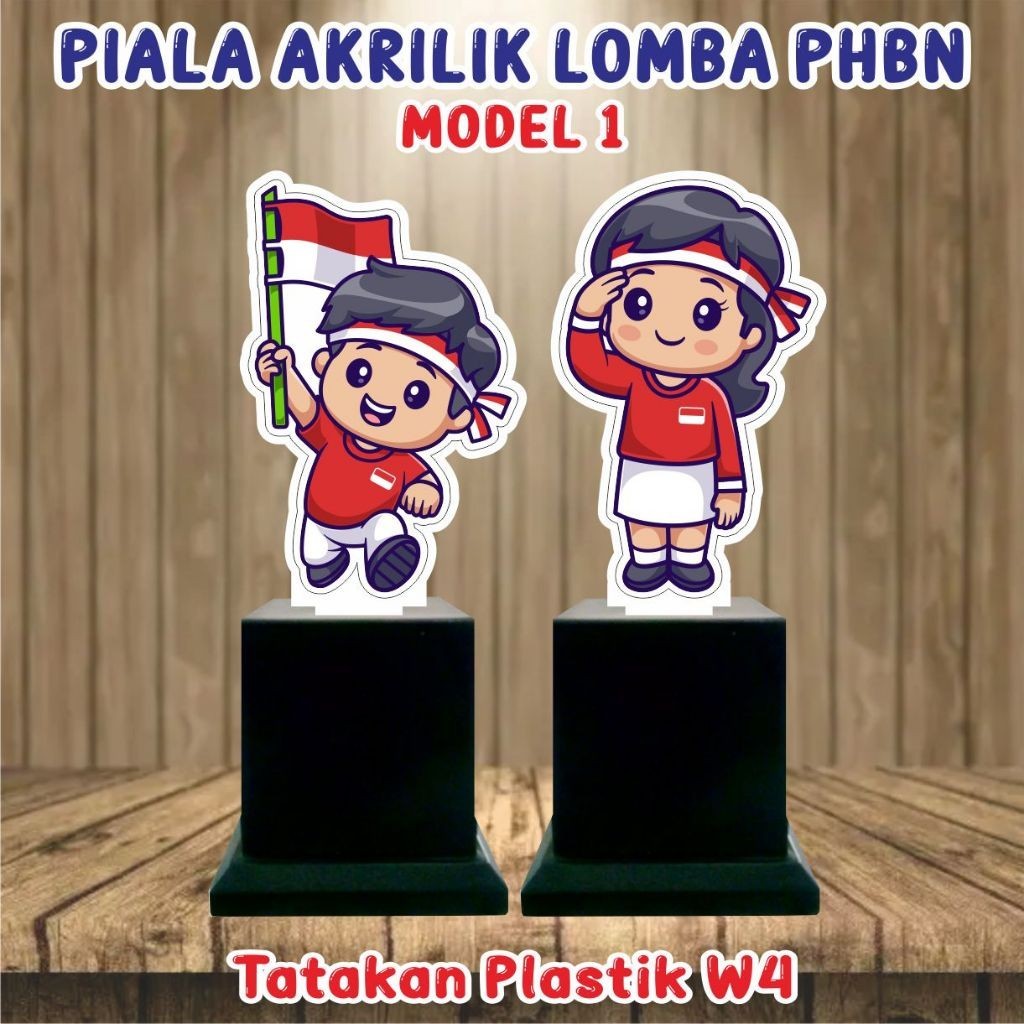 (MODEL 1) Piala Lomba Agustusan Kaki W4 Polos/Piala Akrilik Kemerdekaan/Piala Akrilik Custome
