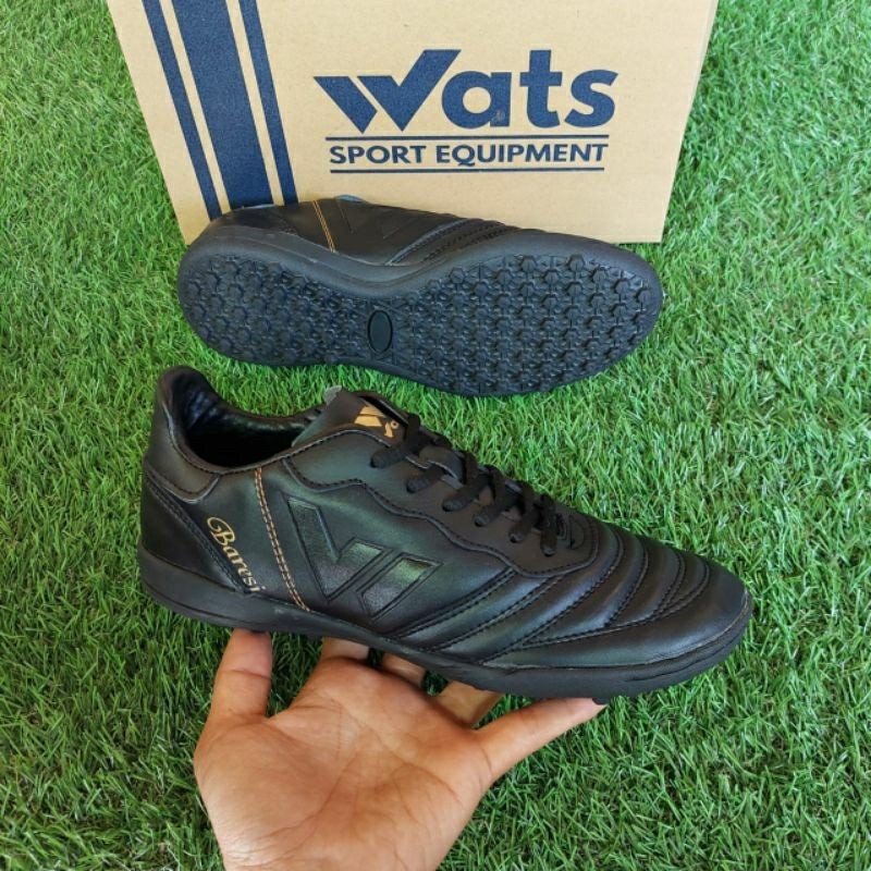 EQ18GA Sepatu futsal kulit black series WATS baresi truff free deker dan tas original