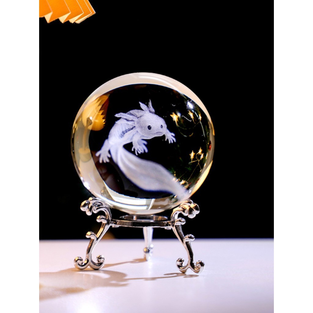 

Creative Salamander Crystal Ball Crafts Book Tabletop Ornament Advanced Sense Niche Lucky Glass Ball Ornament Qixi Festival