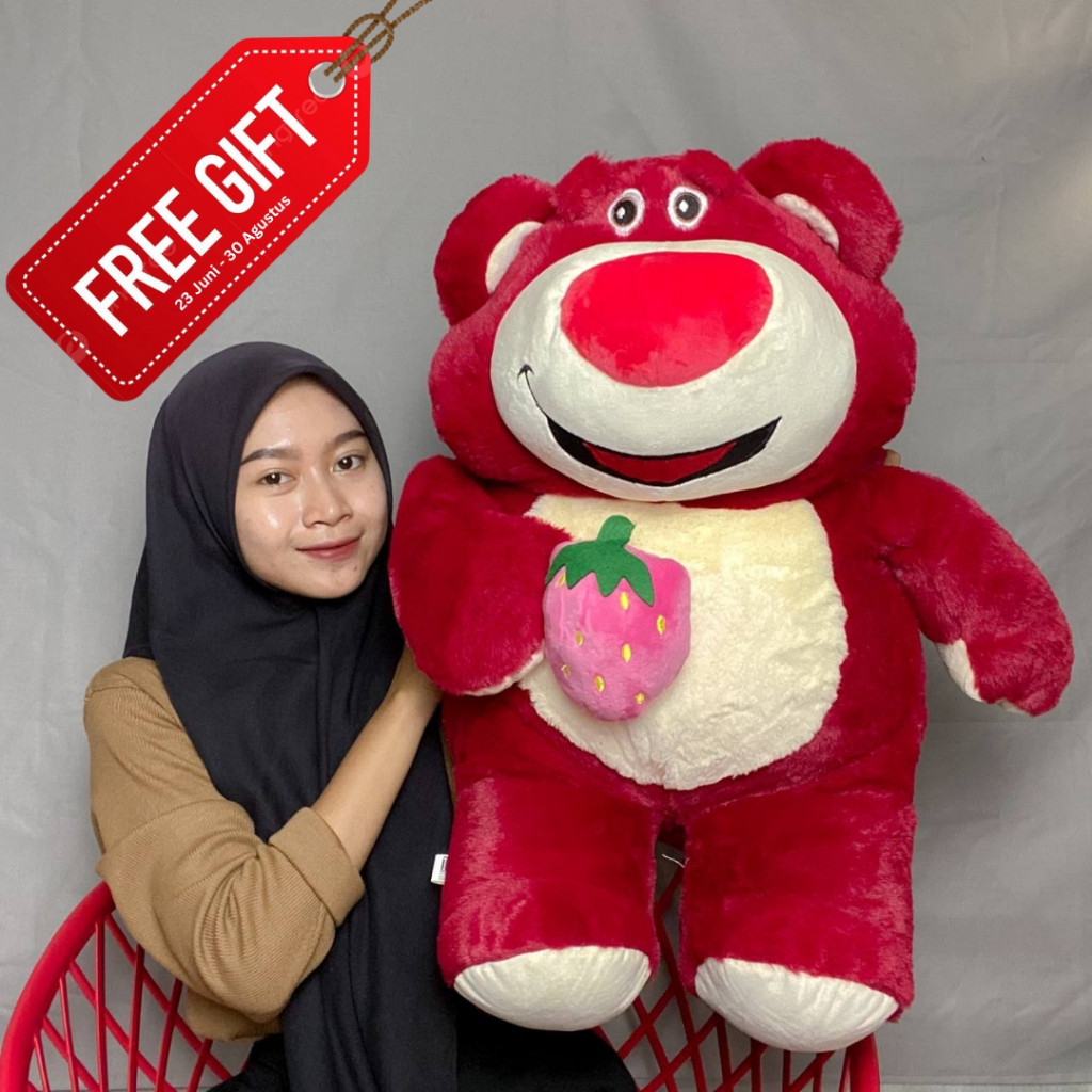 Miniso Boneka Lotso Strawberry Boneka Toy Story Lotso Bear Plush Toy Lotso Lucu Boneka Miniso