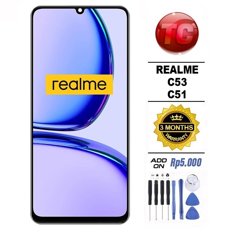 LCD REALME C53 C51 Original 100% LCD TOUCHSCREEN Fullset Crown Murah Ori Compatible For Glass Touch 