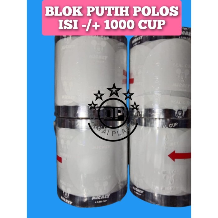 PLASTIK LID CUP SEALER CUP SEAL CUP 1000 CUP BLOG PUTIH POLOS PUTIH