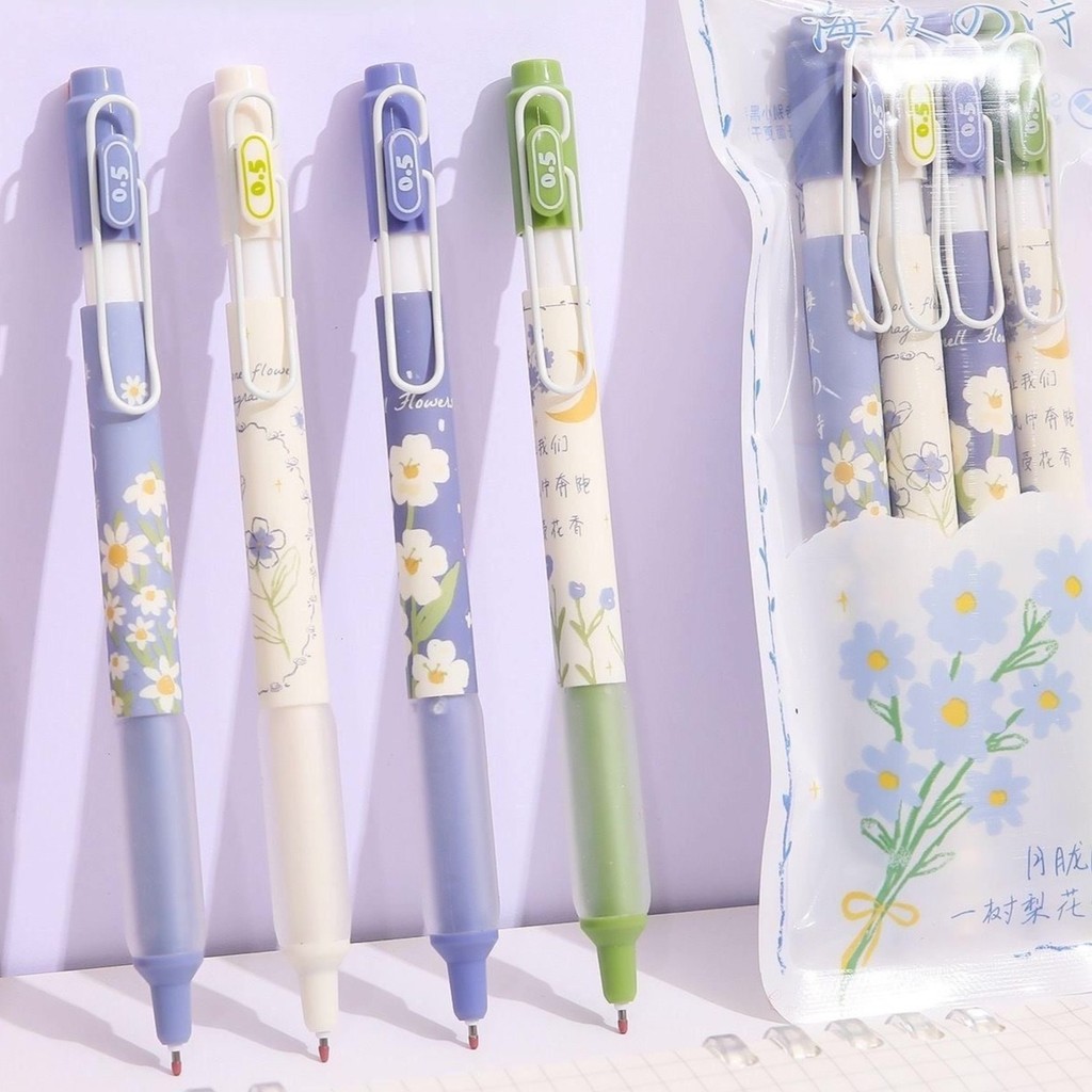 

Pulpen 6 Pcs/Pulpen 1 Pack/Pena Aesthetic/Retractable Gel Pen/Kreatif Impor Alat Tulis