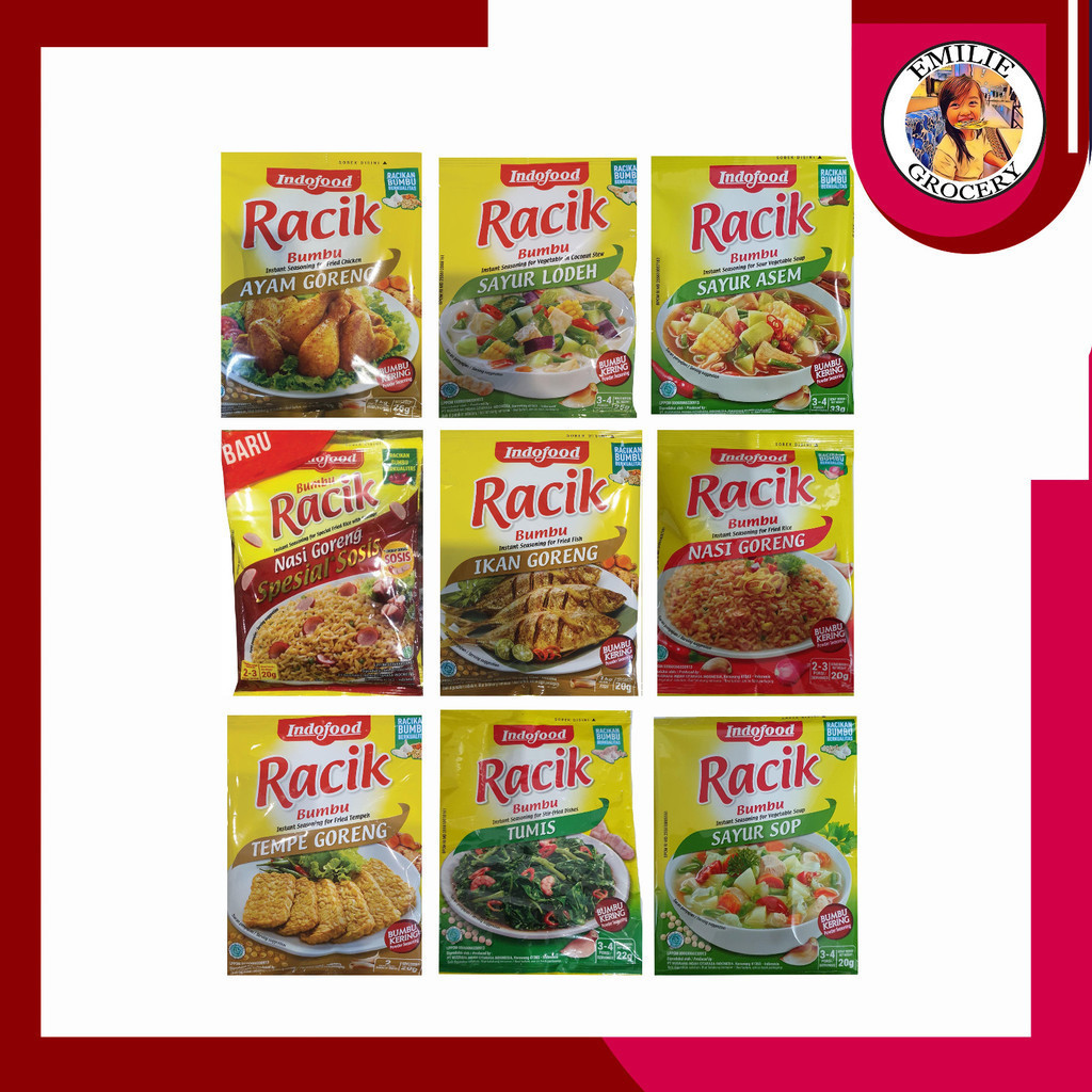 

Indofood Bumbu Racik Paket 2 Pcs Nasi Ayam Tempe Ikan Goreng Sayur Asem Sop Tumis