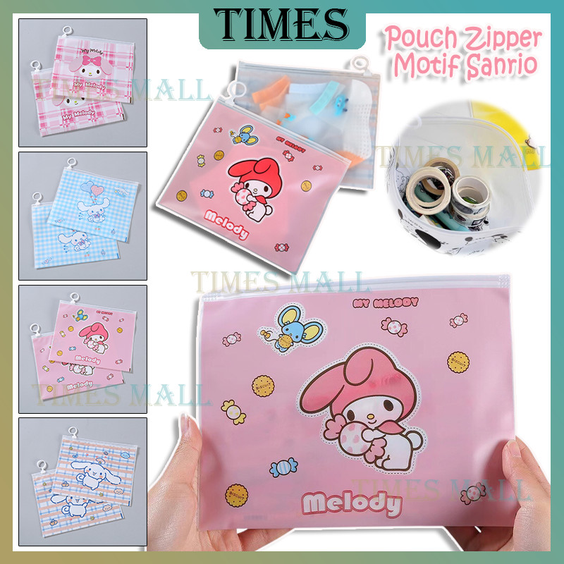 

Cartoon Tas Pouch Transparan Pencil Motif/Zipper Stationery Bag Multifungsi Motif Sanrio Lotso/Pouch Zipper Kosmetik Sanrio/Tempat Pensil Sanrio Pouch