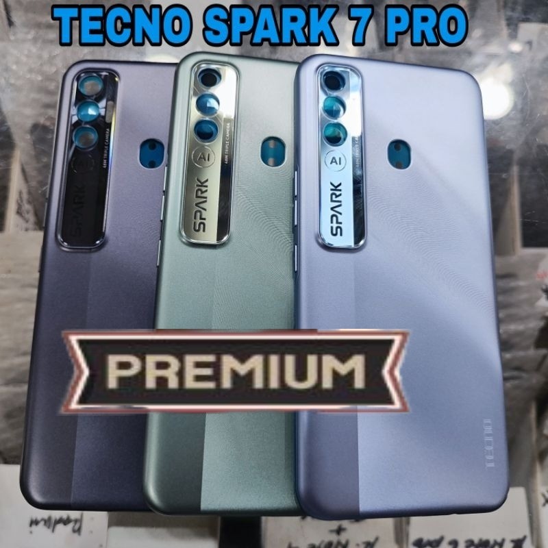 Casing Cassing Housing Kesing Backdor Backdoor Tecno Spark 7 Pro SPARK 7Pro Tutup Belakang Bateri