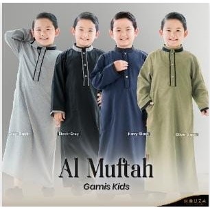 MOUZA - Gamis Katun Premium Anak Pria Al Muftah Jubah Kids By Mouza