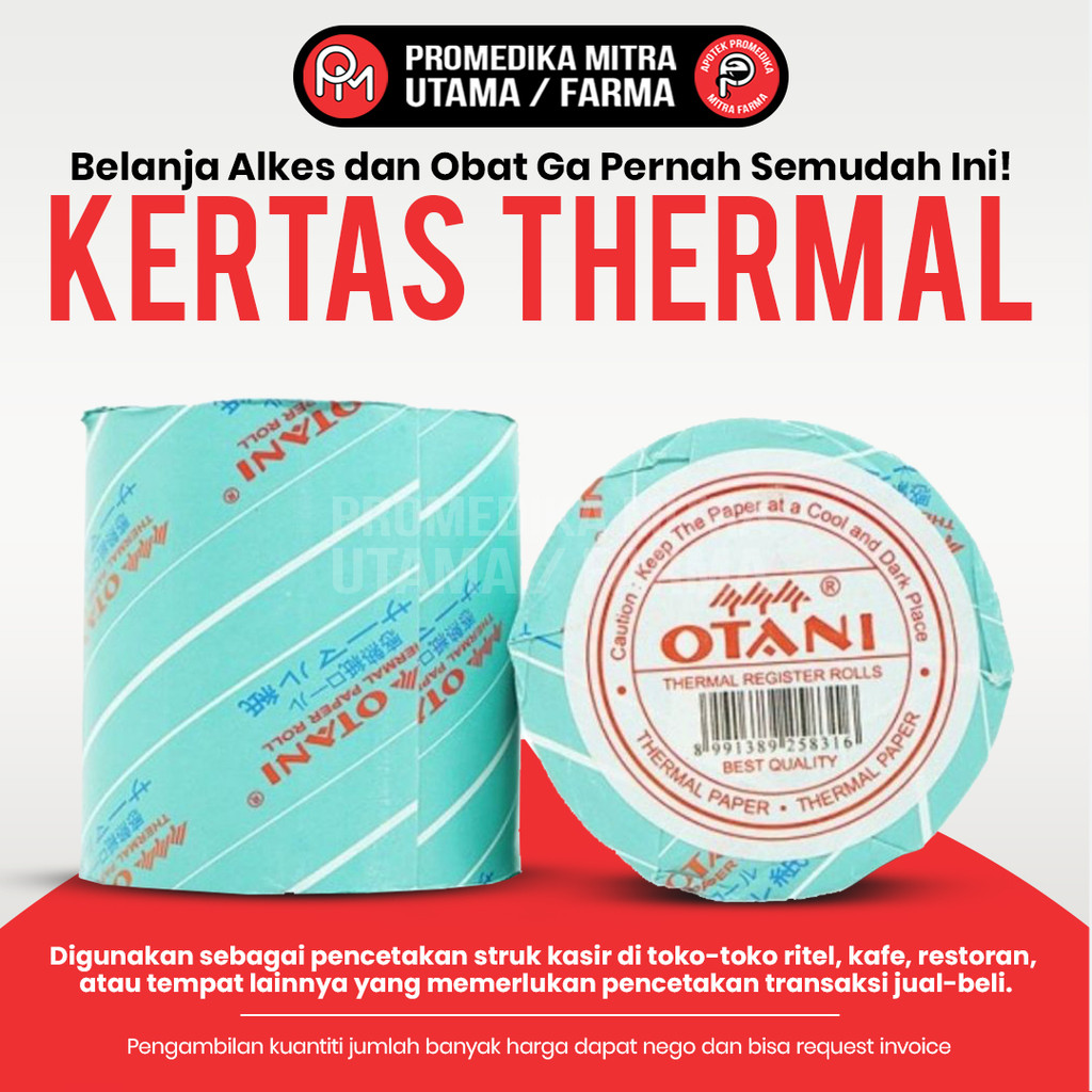 

Rolls/Kertas Struk Thermal Otani Uk. 80x80 mm | Kertas Thermal untuk Struk