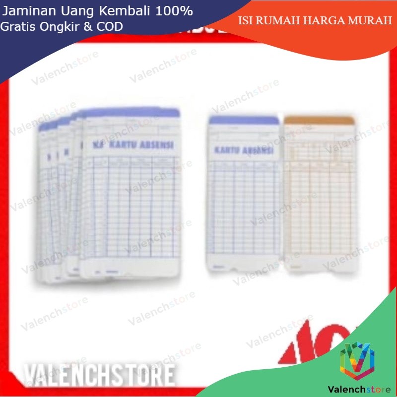 

KRISBOW - KARTU ABSENSI / KARTU ABSEN MANUAL CEKLOK ISI 100 PCS / KARTU ABSEN