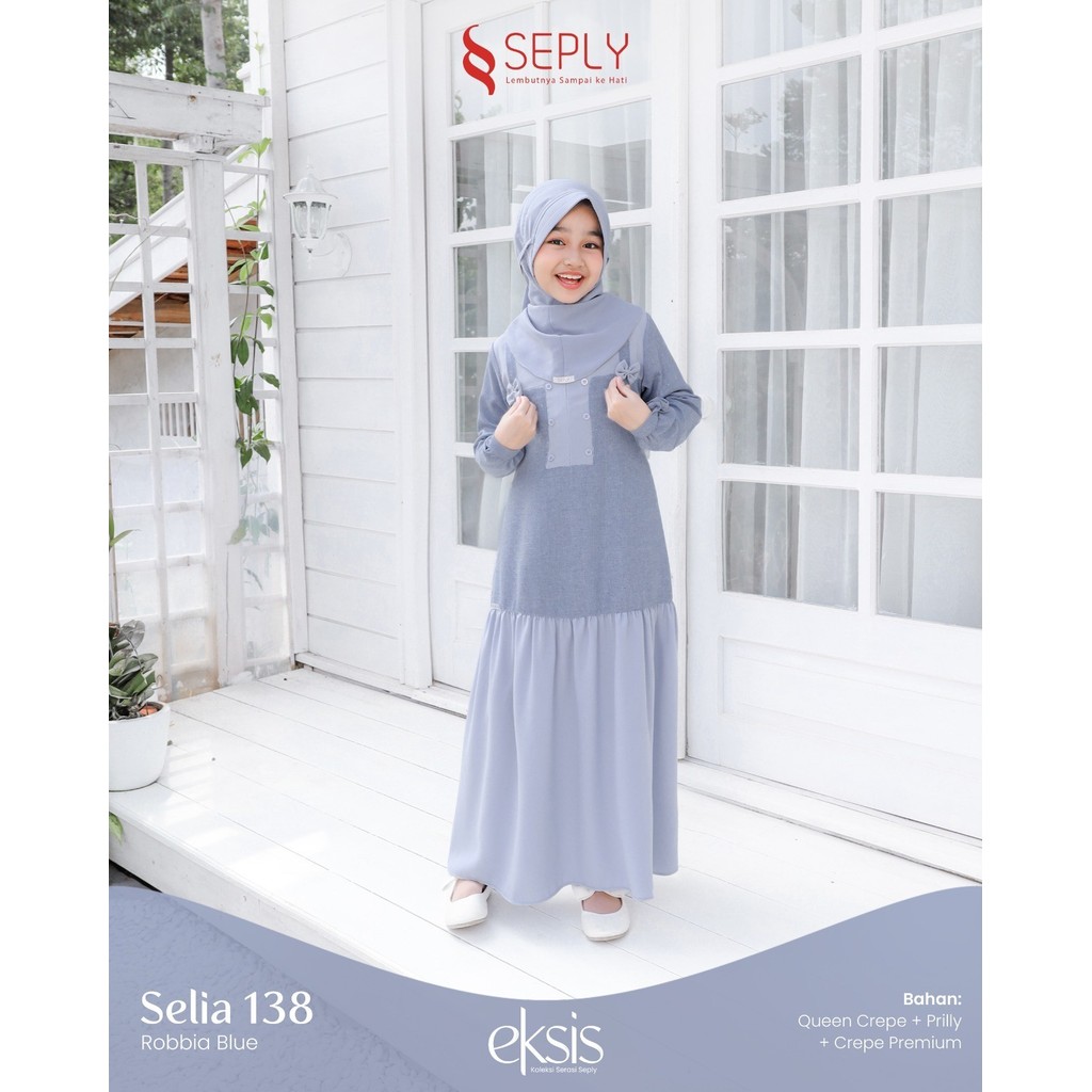 Seply Selia 138 Gamis Anak Perempuan Sarimbit Eksis 226 Eksis 227 Raspberry Rose Robbia Blue Set