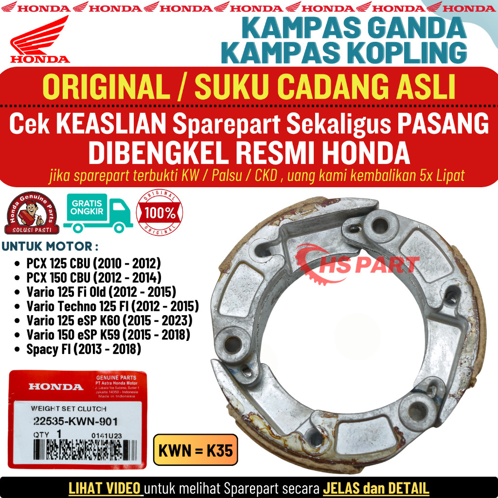 Kampas Ganda Otomatis Kopling Vario 125 LED Original Vario 125 Old Vario 150 Led Original PCX 150 Sp